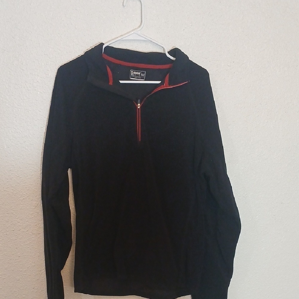 Make Offer Alpine Design Black Zip Up Sweater with Stand-Up Collar